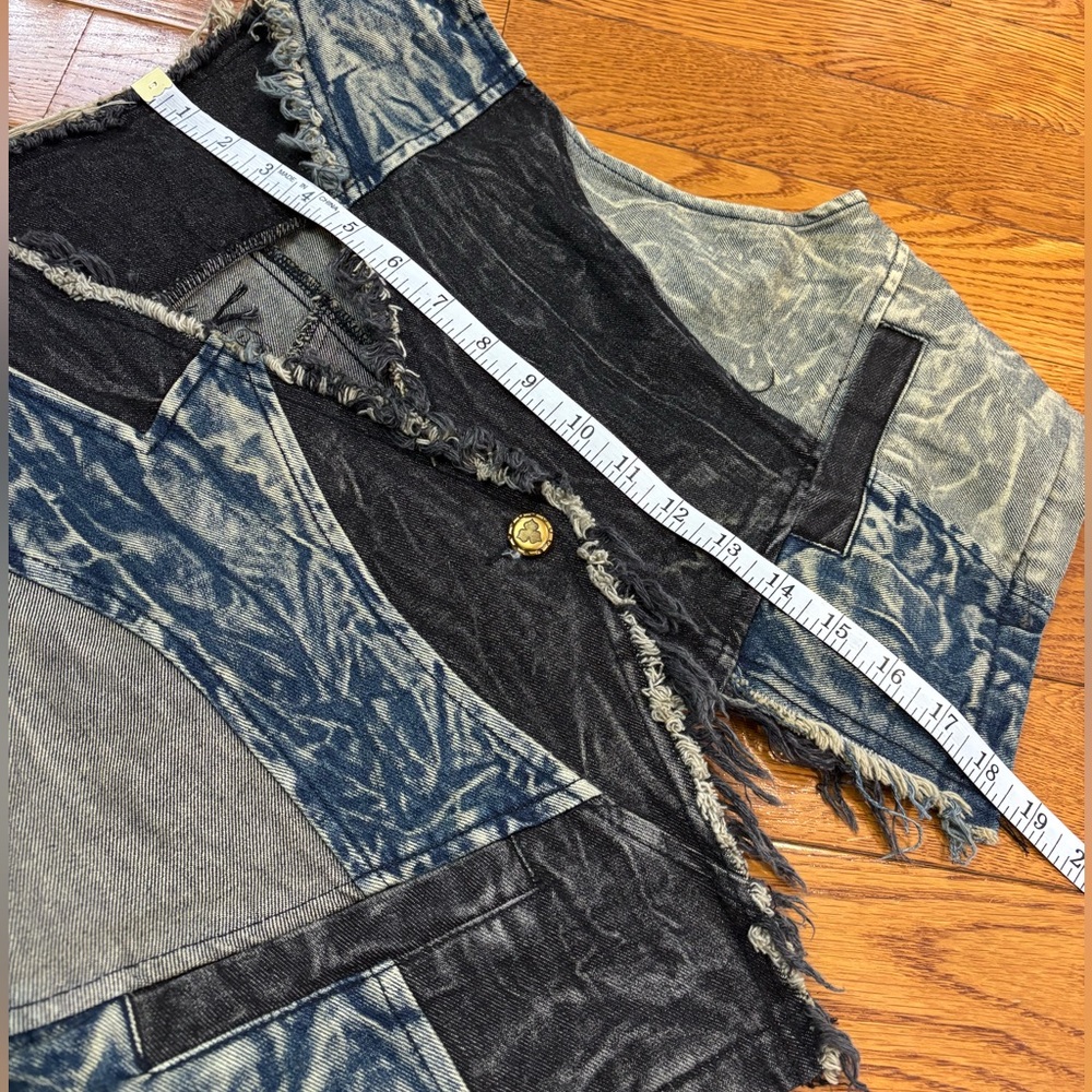 Patchwork Denim Vest - Picture 8 of 9